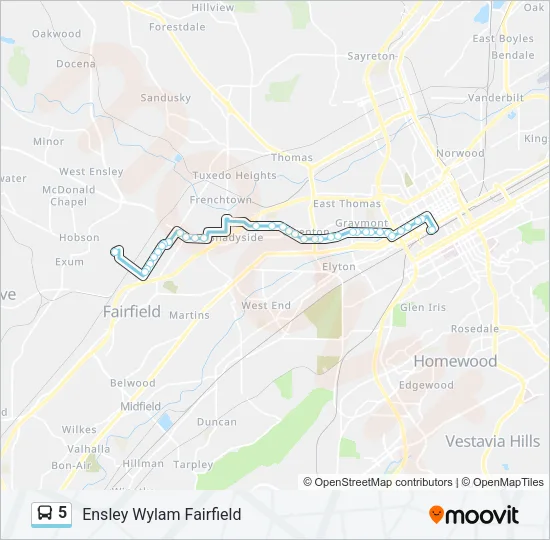 5 Bus Line Map