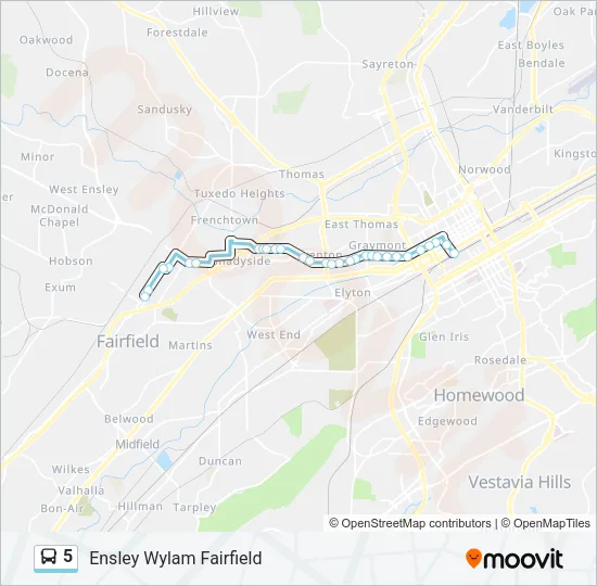5 Bus Line Map