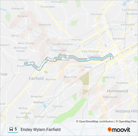 5 Bus Line Map