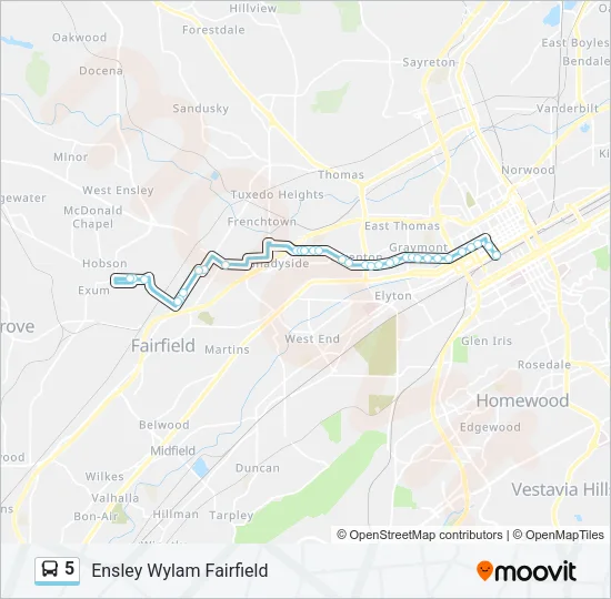 5 Bus Line Map