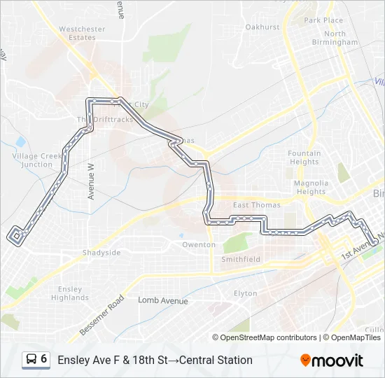 6 Bus Line Map