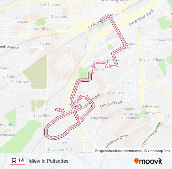 14 Bus Line Map