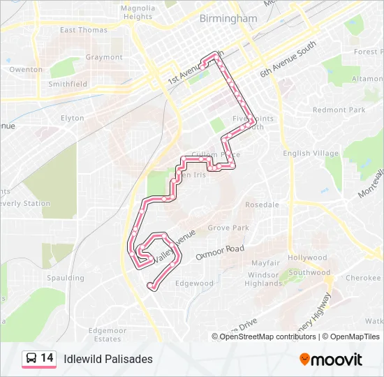 14 Bus Line Map