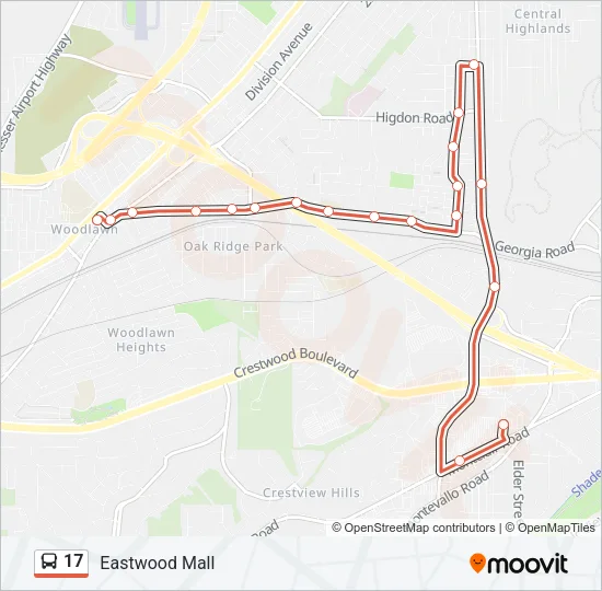 17 Bus Line Map