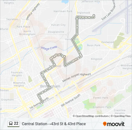 22 Bus Line Map