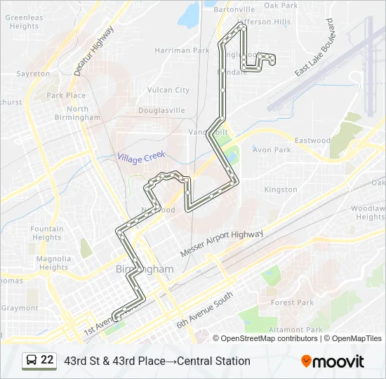 22 Bus Line Map