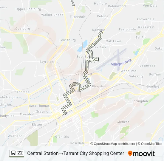 22 Bus Line Map