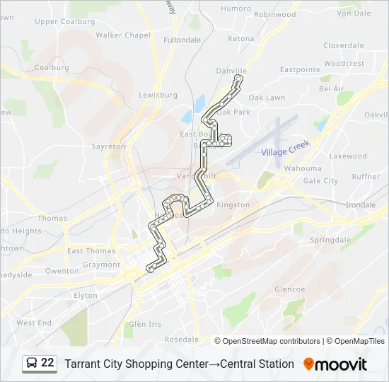 22 Bus Line Map