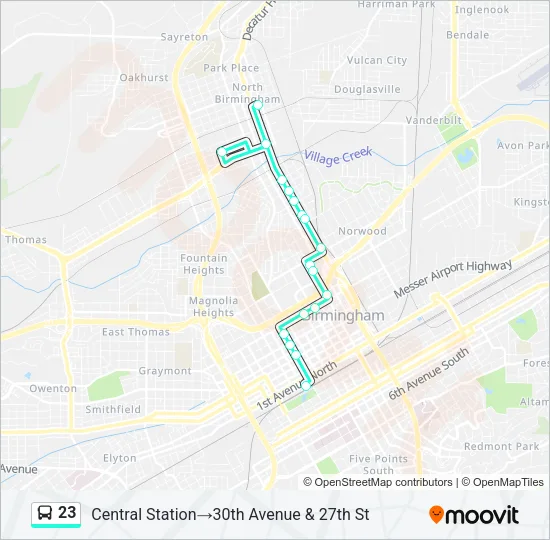 23 Bus Line Map