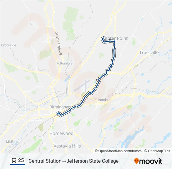 25 Bus Line Map