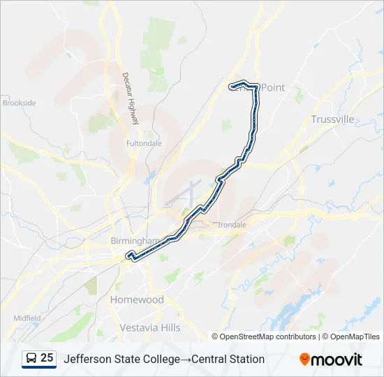 25 Bus Line Map