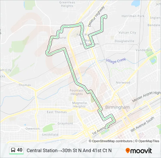 40 Bus Line Map