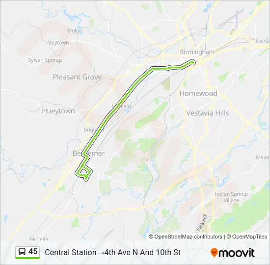 45 Bus Line Map