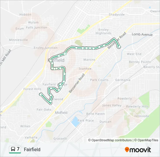 7 Bus Line Map