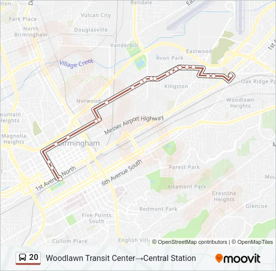 20 Bus Line Map