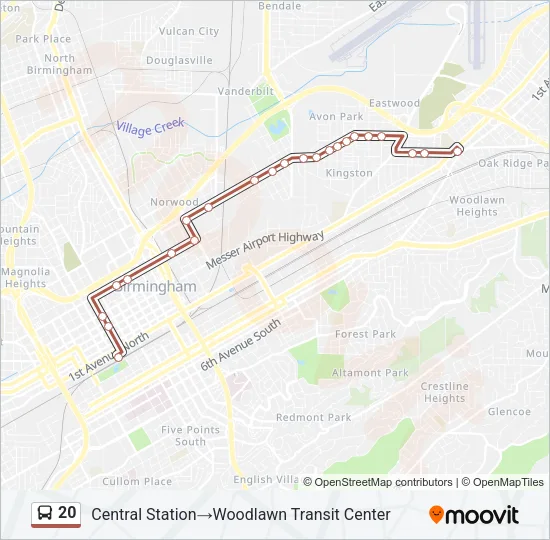 20 Bus Line Map