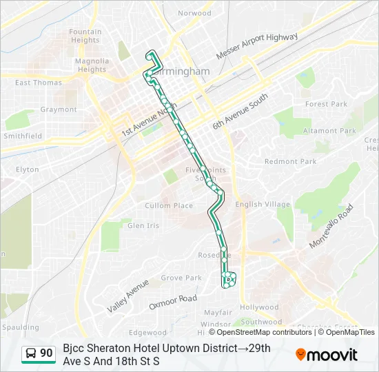 90 Bus Line Map