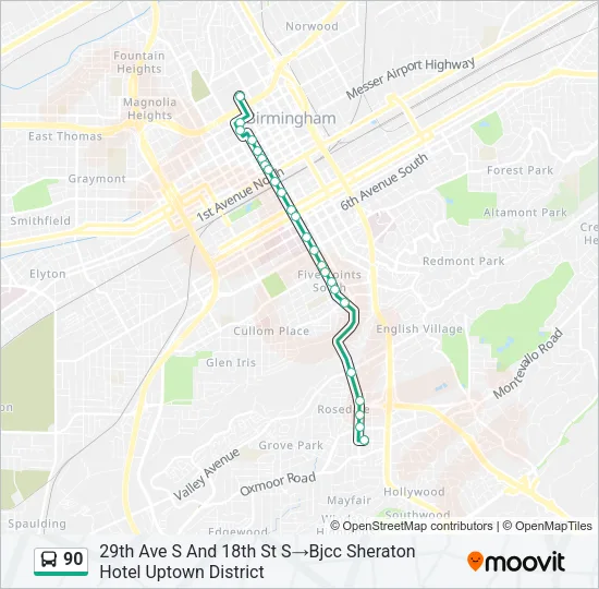 90 Bus Line Map