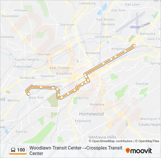 100 Bus Line Map