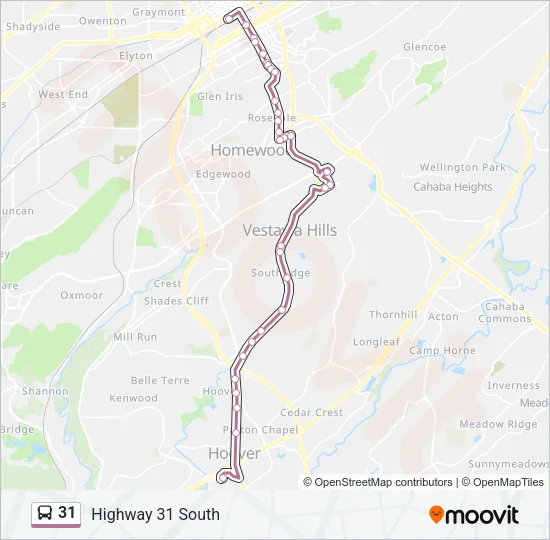 31 Bus Line Map