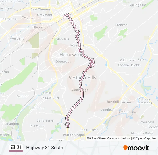 31 Bus Line Map