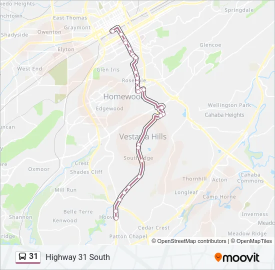 31 Bus Line Map