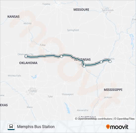 Mapa de GREYHOUND US1148 de autobús