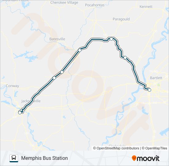 GREYHOUND US1150S Bus Line Map