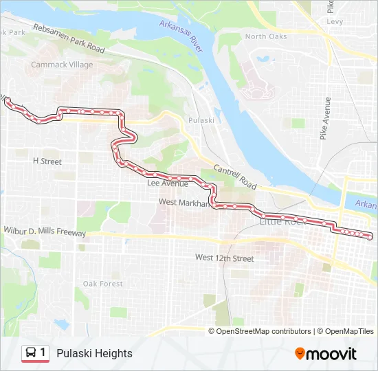 1 Bus Line Map