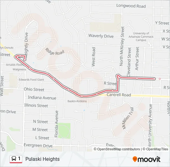 1 Bus Line Map