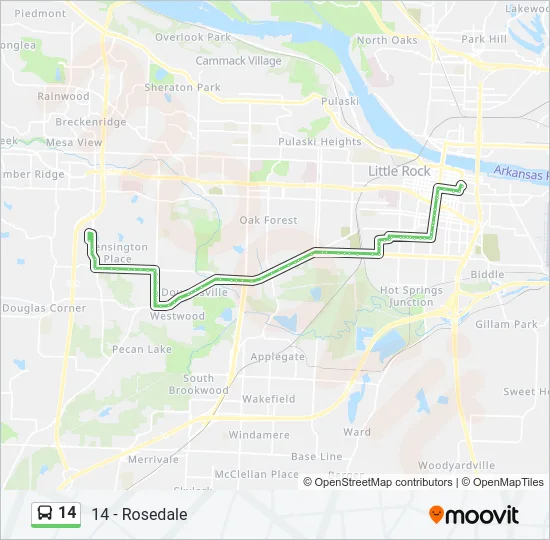 14 Bus Line Map