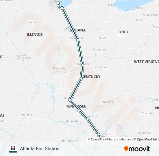 GREYHOUND US0100 Bus Line Map