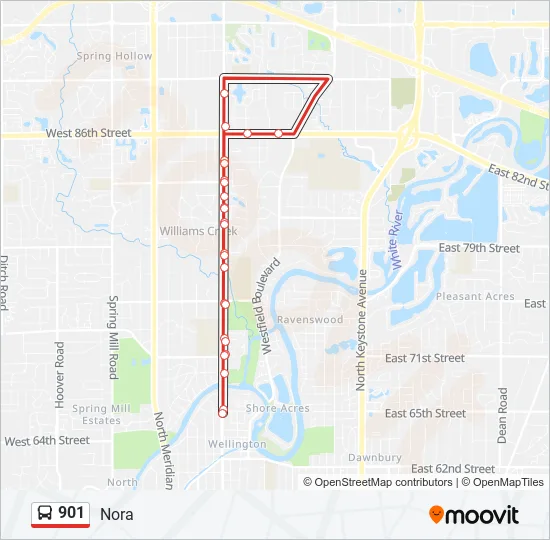 901 Bus Line Map