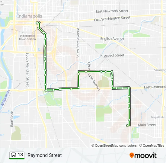 13 Bus Line Map