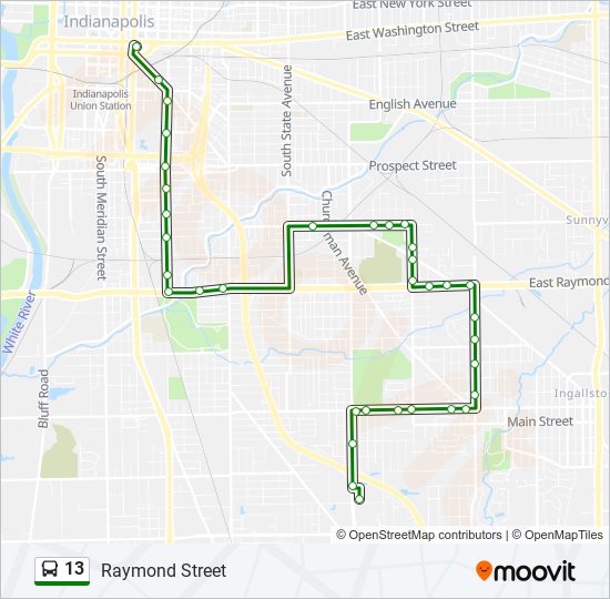 13 bus Line Map