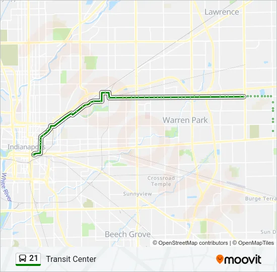 21 Bus Line Map
