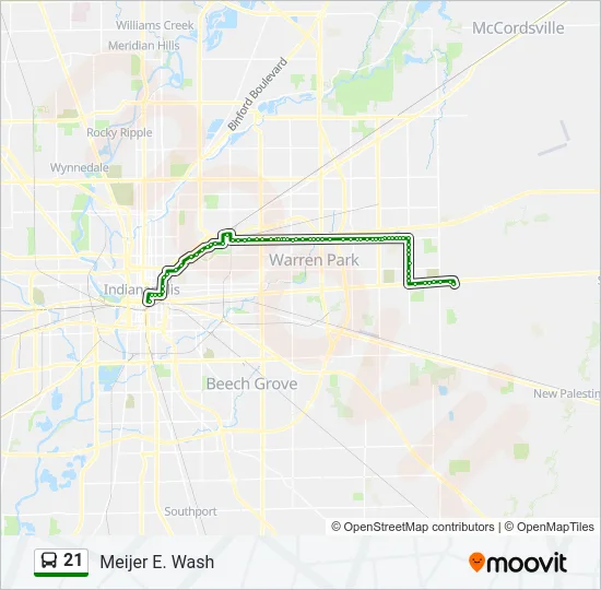 21 Bus Line Map
