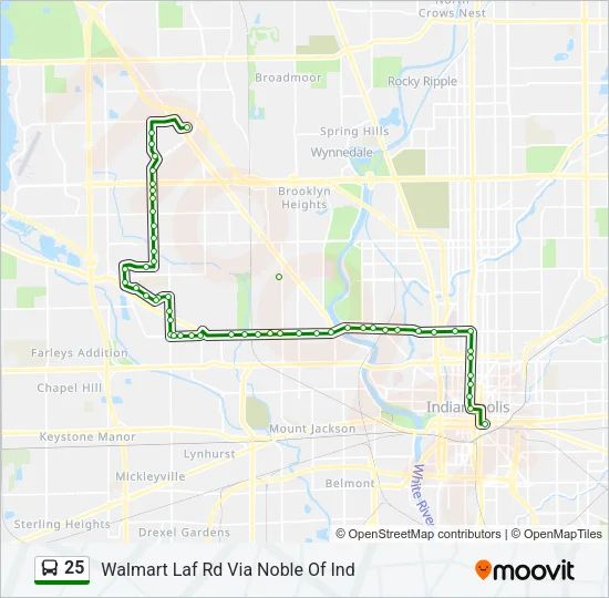 25 Bus Line Map