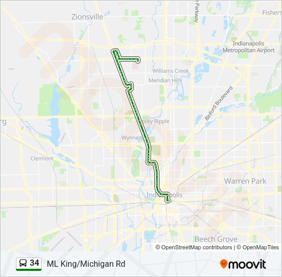 34 Bus Line Map