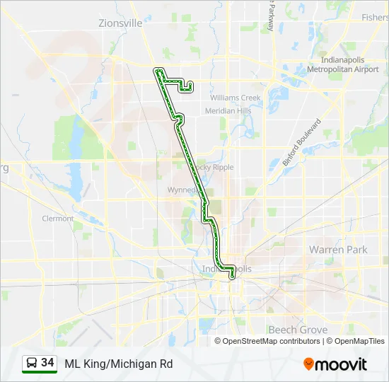 34 Bus Line Map