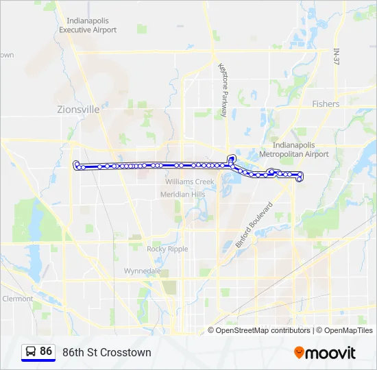 86 Bus Line Map