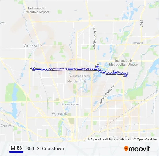 86 Bus Line Map