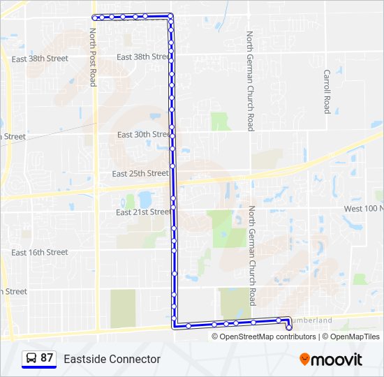 87 bus Line Map