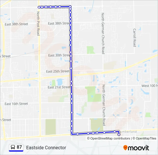87 Bus Line Map