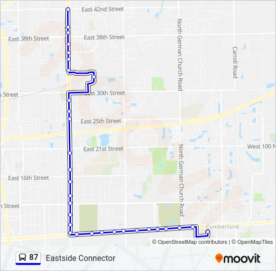 87 Bus Line Map