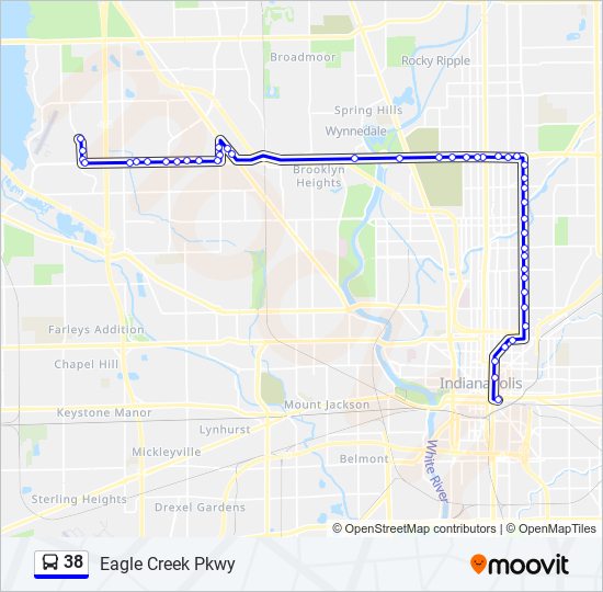 38 Route: Schedules, Stops & Maps - Eagle Creek Pkwy (Updated)