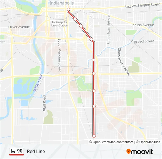 90 Bus Line Map