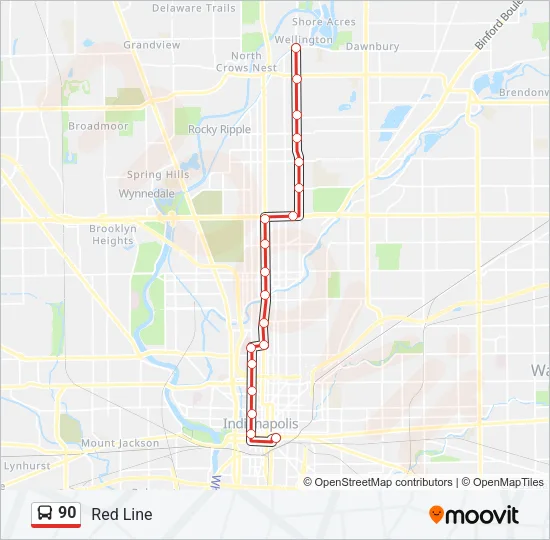 90 Bus Line Map
