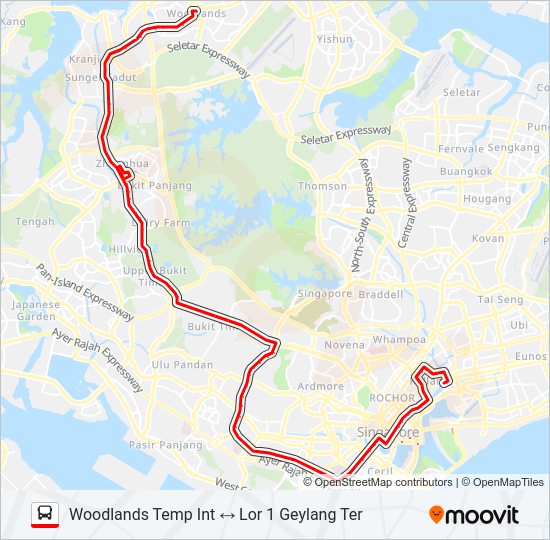 961M bus Line Map