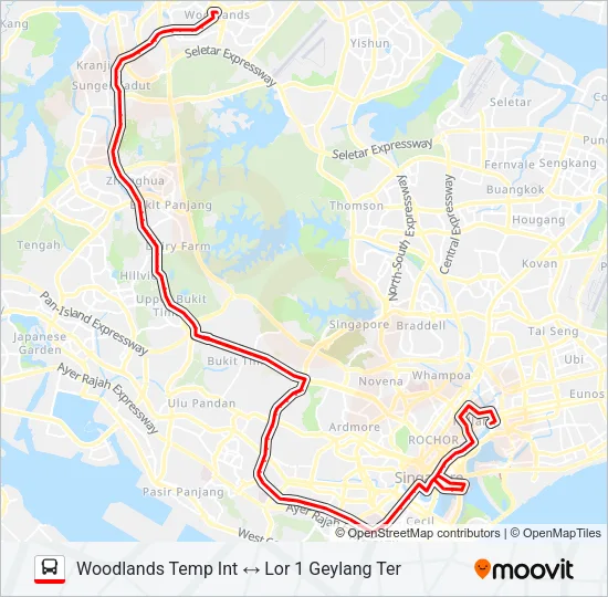 公交961M路的线路图